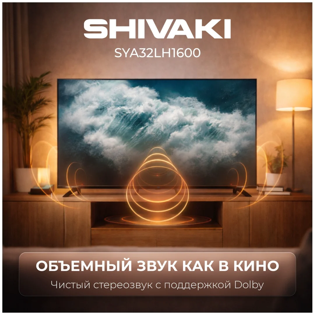 Телевизор 32" (81 см) Shivaki SYA32LH1600 LED HD Black  