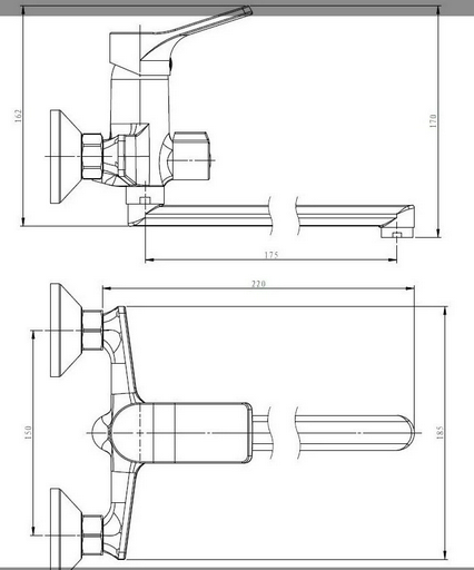 Смеситель для ванны ESKO Eiger EG 30, однозахватный