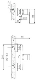 Смеситель для душа ESKO Baku BK 80, однозахватный