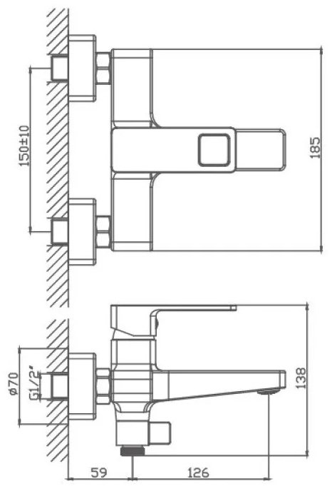 Смеситель для ванны Haiba HB60615-7, однозахватный - ForteMarket Смеситель для ванны Haiba HB60615-7, однозахватный купить,44007