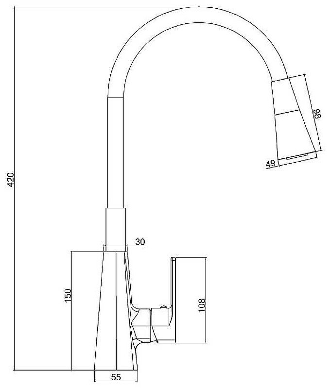 Смеситель с гибким изливом Haiba HB73823-8, латунь, цвет белый купить,30800