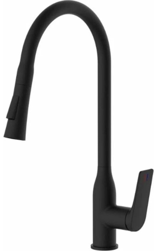 Смеситель с гибким изливом Haiba HB73816-7, латунь, цвет черный