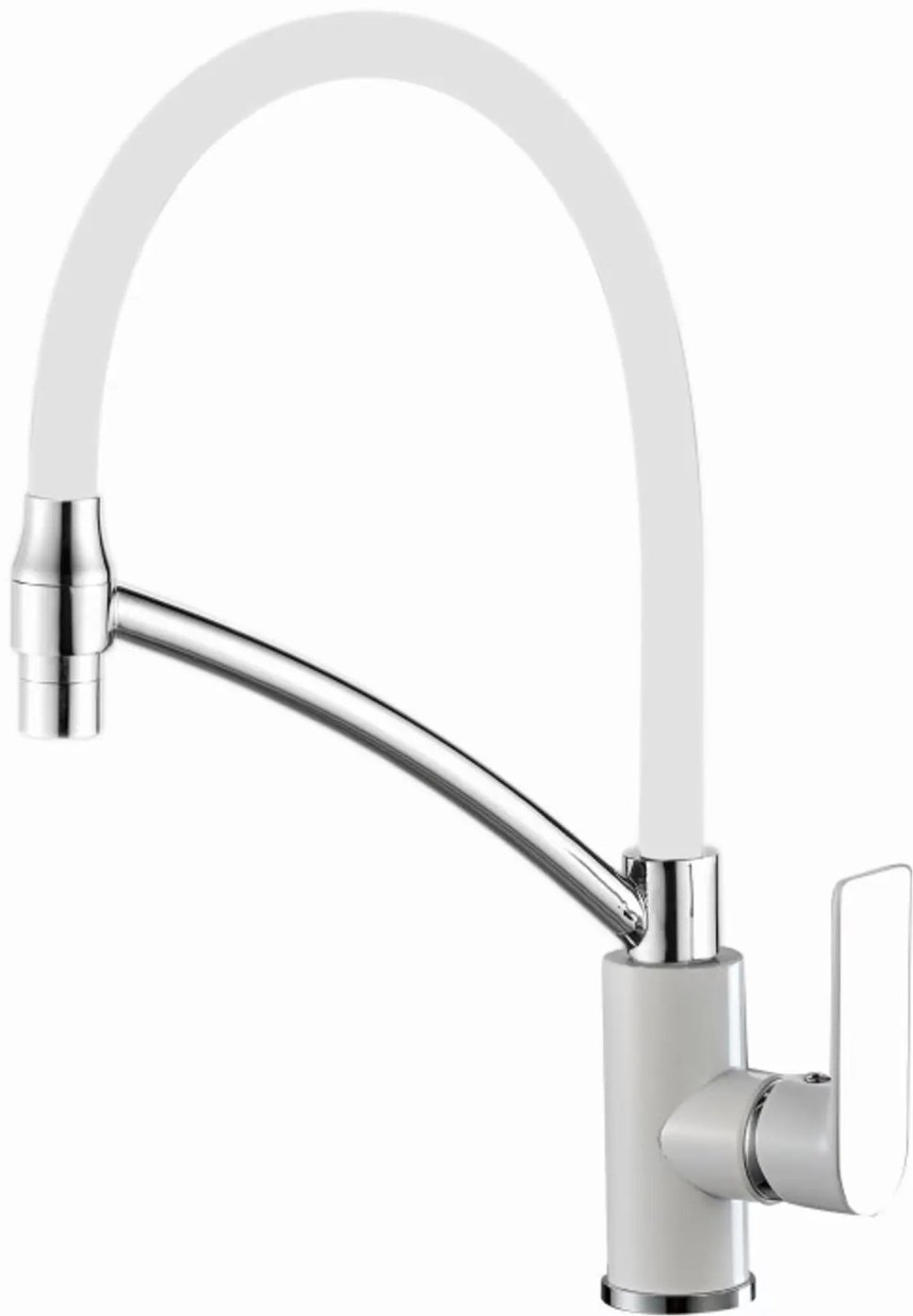 Смеситель с гибким изливом Haiba HB72505-8, латунь, цвет белый, хром купить,NaN