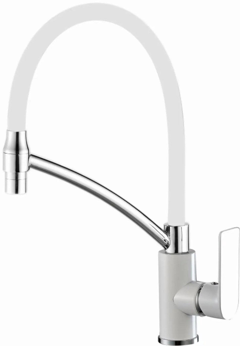 Смеситель с гибким изливом Haiba HB72505-8, латунь, цвет белый, хром купить,NaN