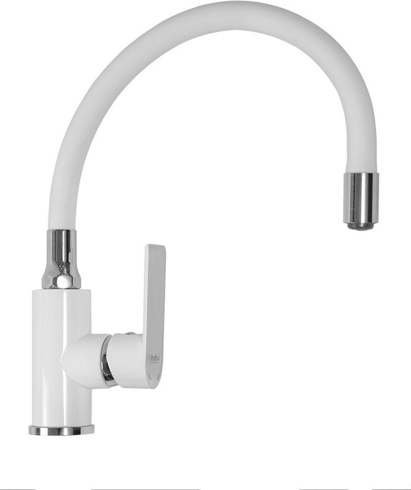 Смеситель с гибким изливом Haiba HB73505-8, латунь, цвет белый, хром
