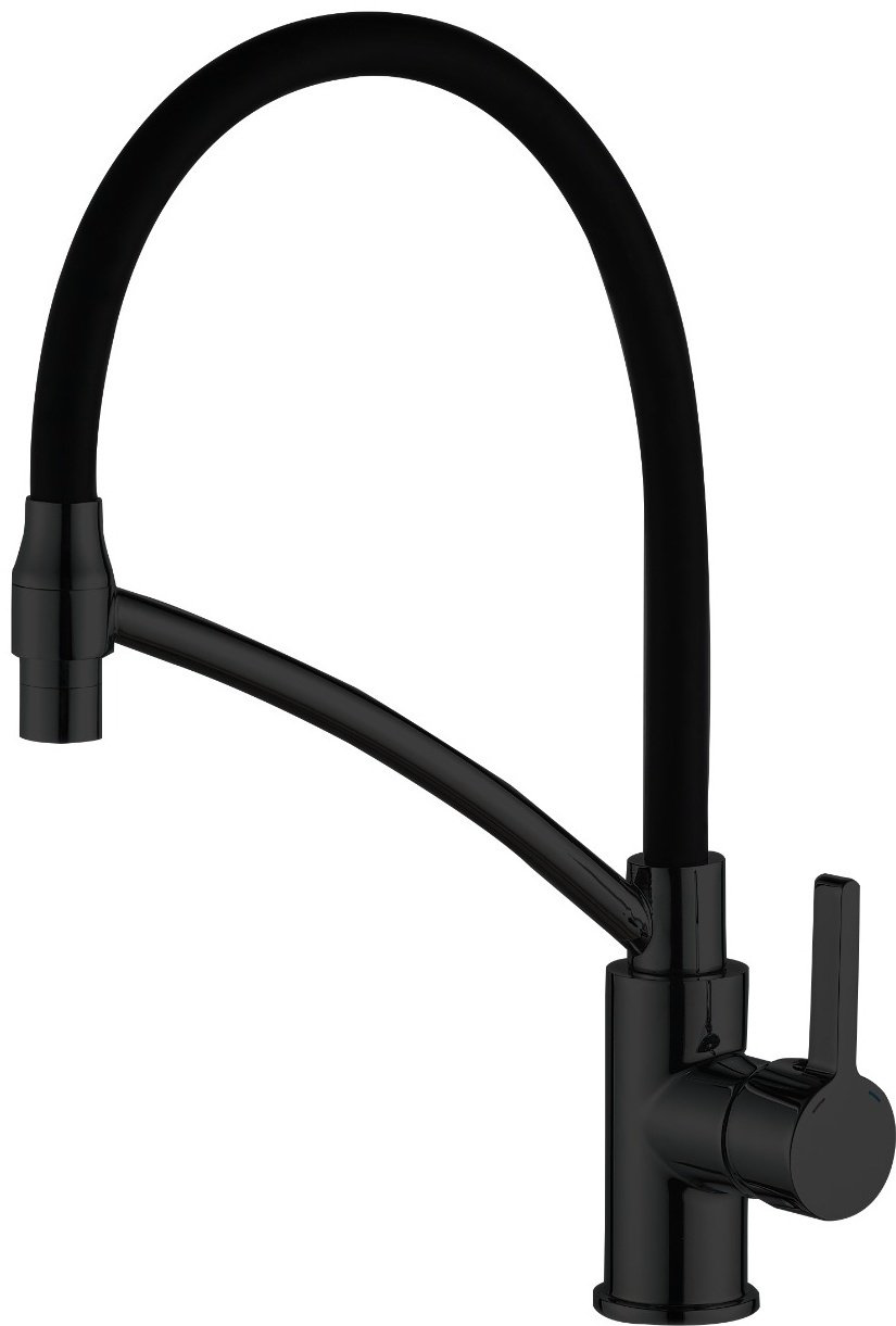 Смеситель с гибким изливом Haiba HB73644-7, латунь, цвет черный