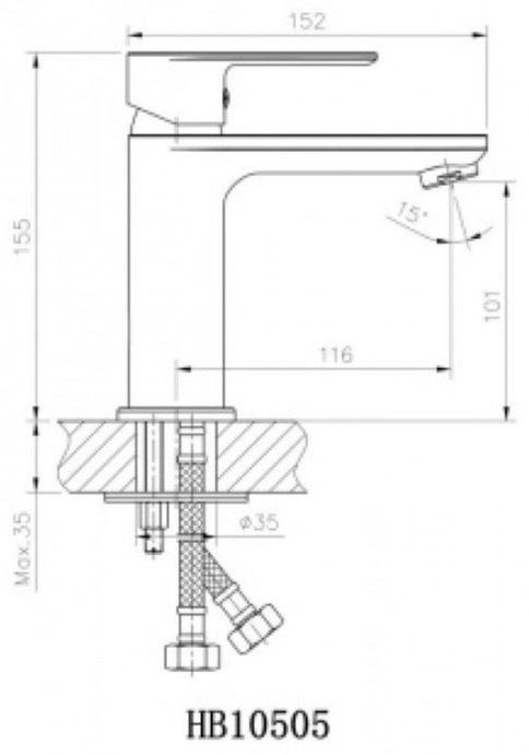 Смеситель для раковины (умывальника) Haiba HB10505-8, однозахватный купить,NaN