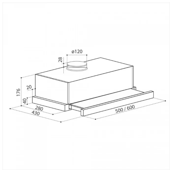 Вытяжка LEX Hubble 2M 600 Inox серебристый - ForteMarket Вытяжка LEX Hubble 2M 600 Inox серебристый купить,0