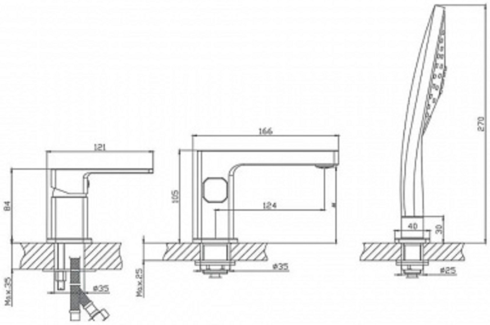Смеситель для ванны с душем Haiba HB80615-7, однозахватный купить,NaN
