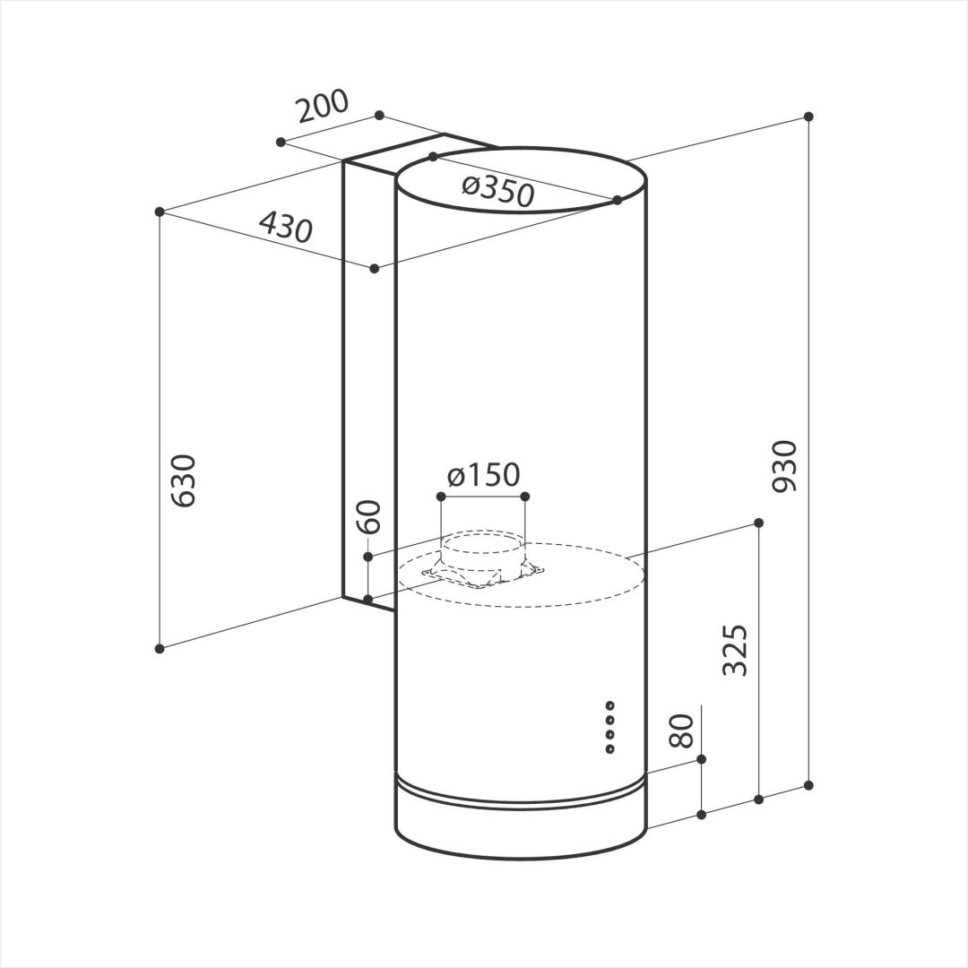 Вытяжка LEX TUBO 350 INOX серебристый купить,NaN
