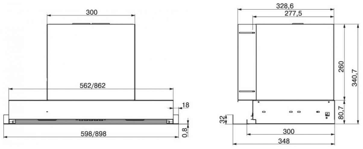 Вытяжка Franke T-FORM BK 60 черный купить,0