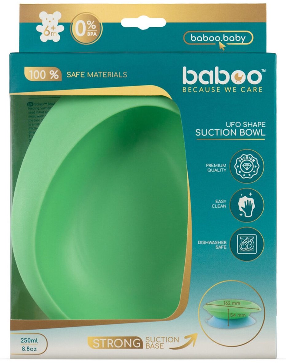 Тарелка Baboo UFO 9-032 , пластик/силикон, зеленый купить,0