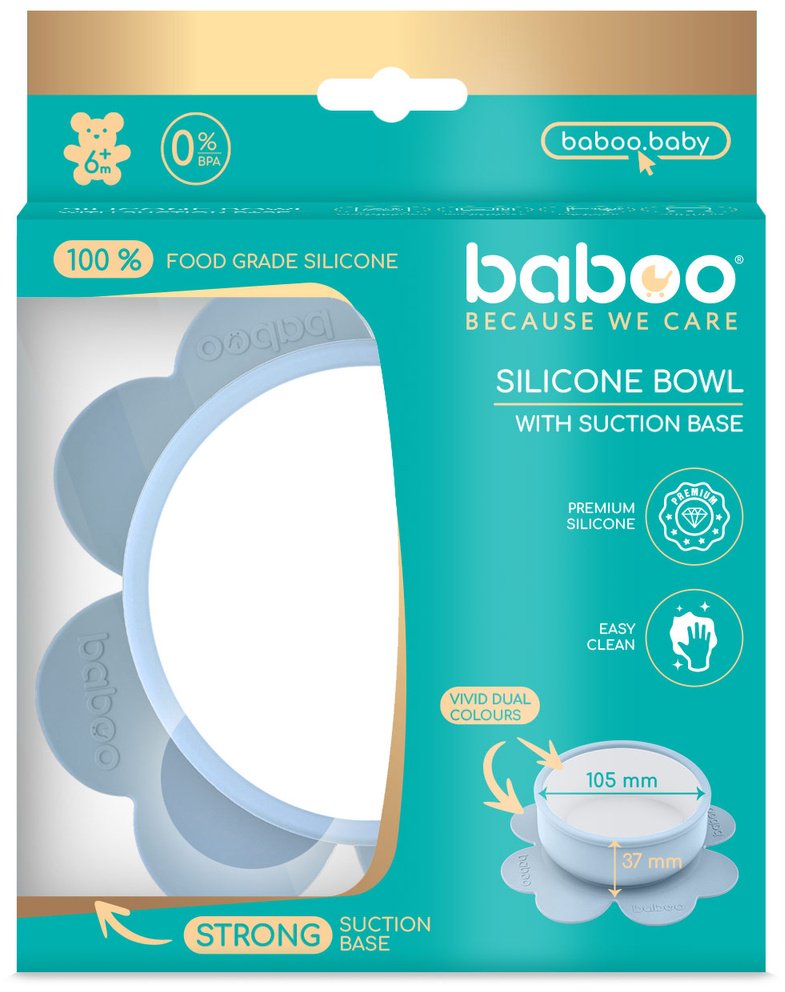 Тарелка Baboo 9-040 230 мл, силикон, голубой купить,0