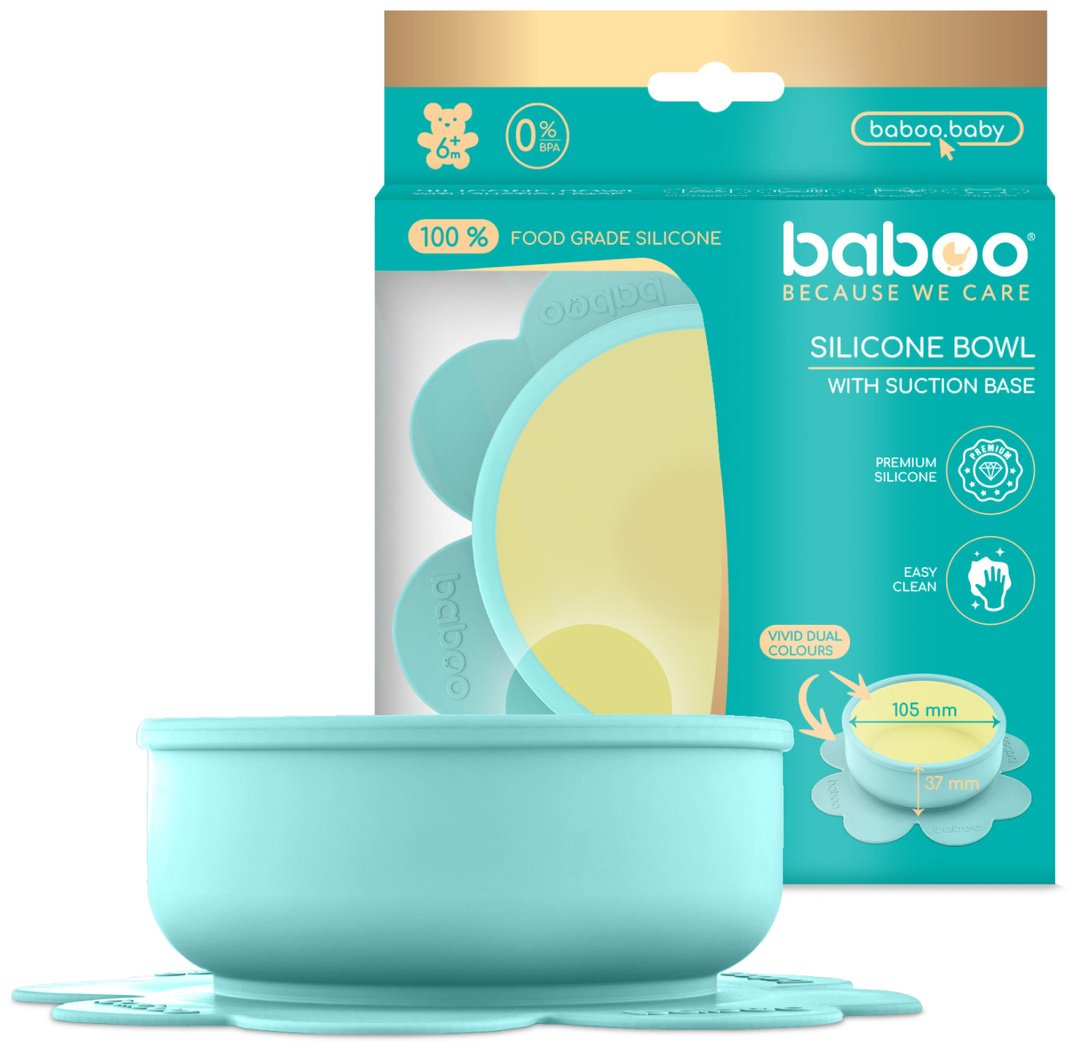 Тарелка Baboo 9-039 230 мл, силикон, мятный купить,0
