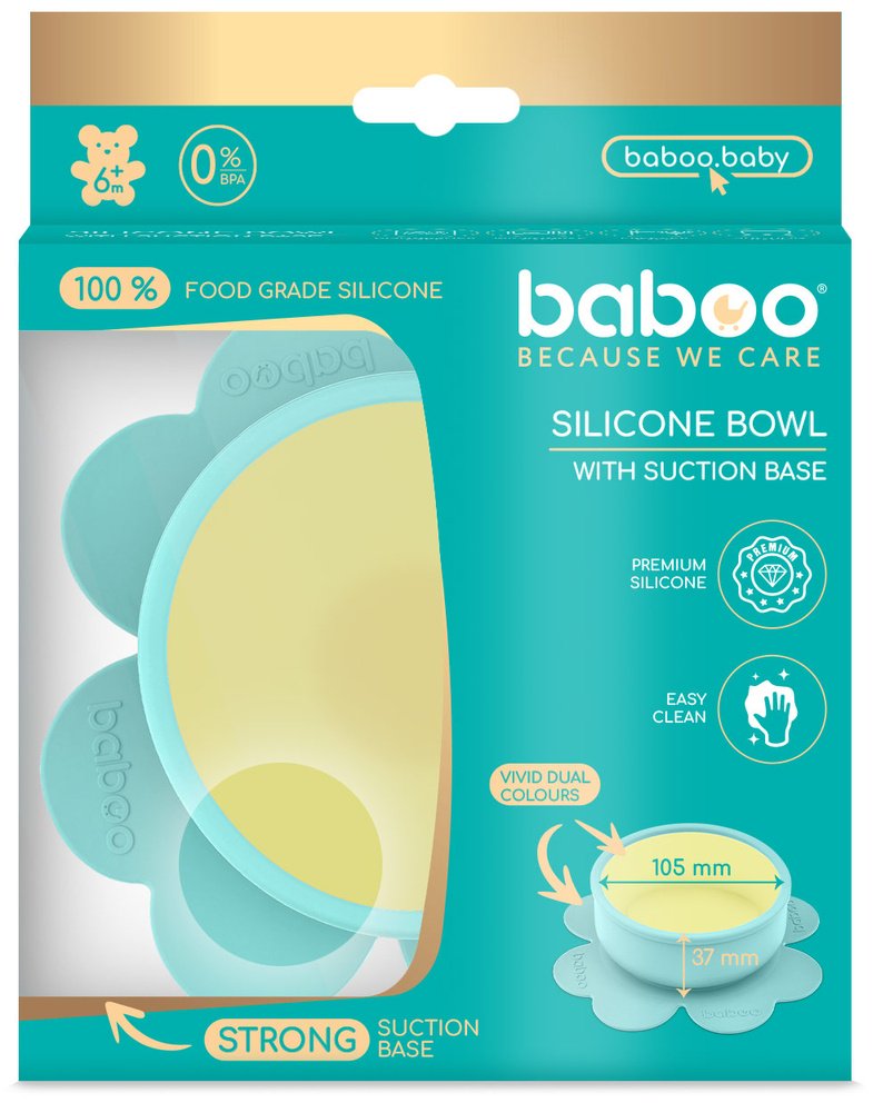 Тарелка Baboo 9-039 230 мл, силикон, мятный купить,0