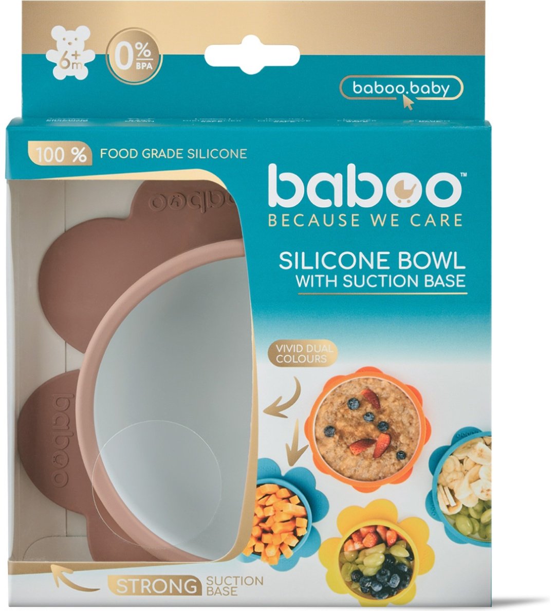 Тарелка Baboo 9-035 , силикон, коричневый купить,0