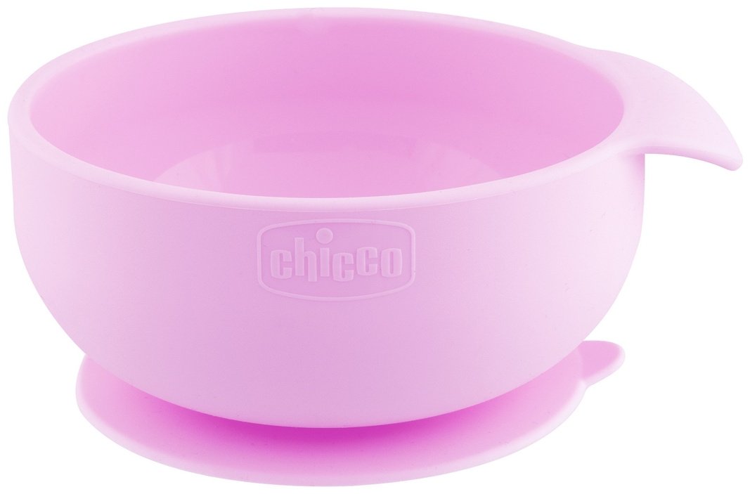 Тарелка Chicco 00010221100000 , силикон, розовый