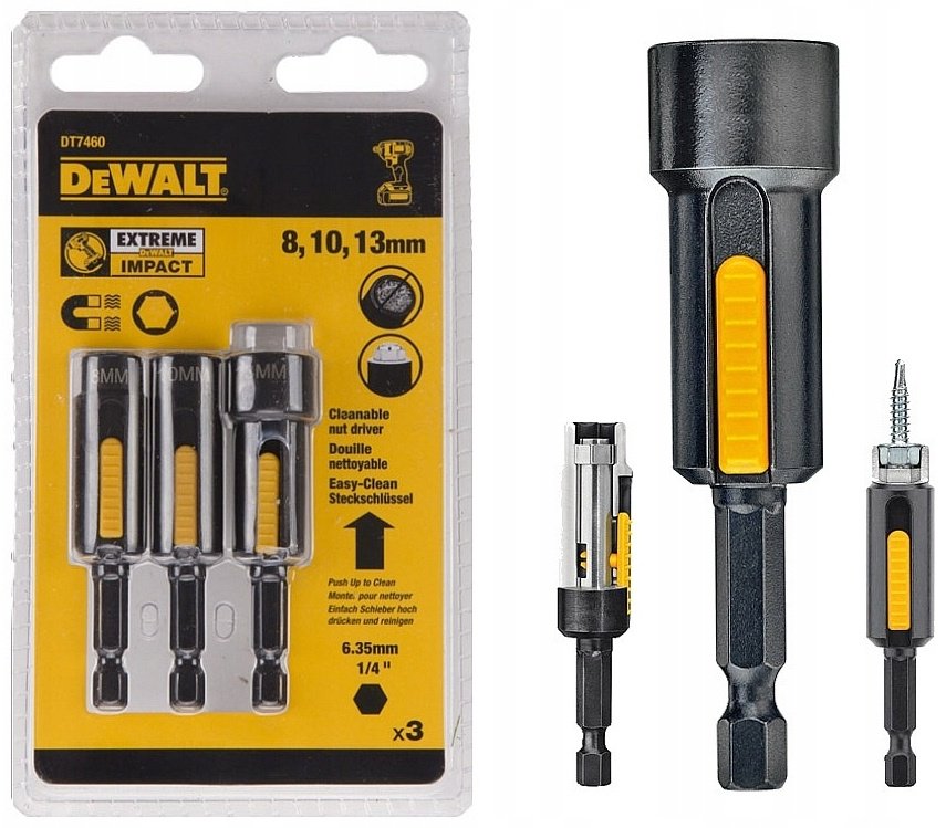 DeWALT набор торцевых головок 1/4 DT7460 3 шт купить,16160