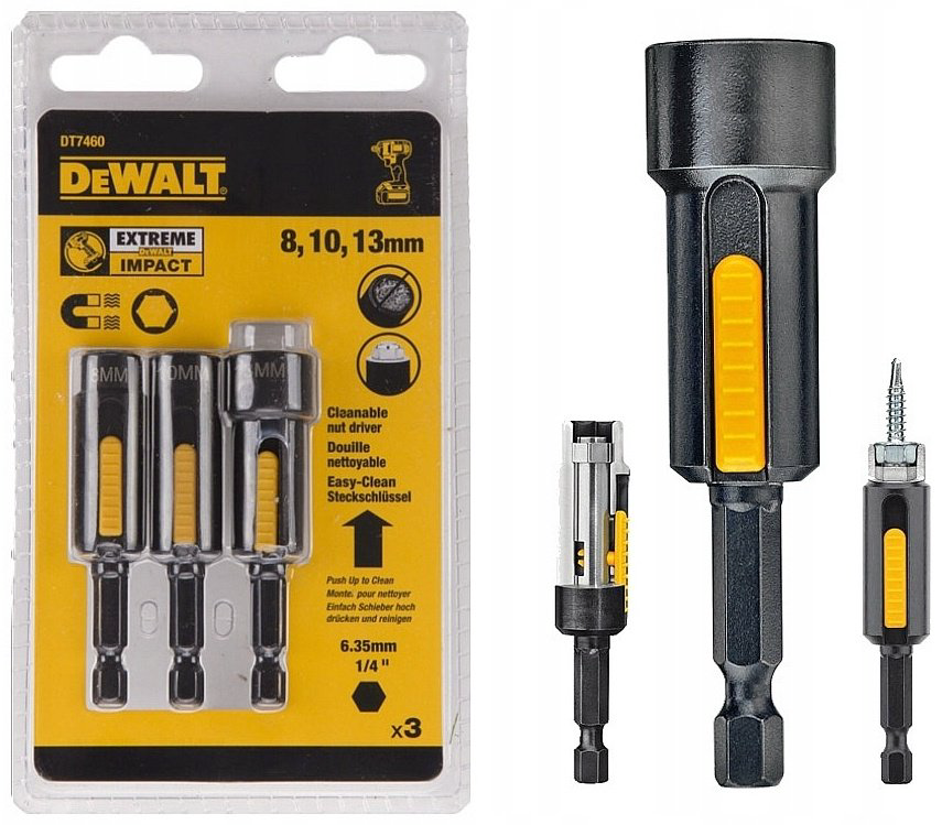 DeWALT набор торцевых головок 1/4 DT7460 3 шт купить,16160