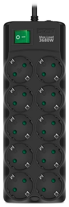 Сетевой фильтр SVEN SF-10E-16 3 м Black купить,0