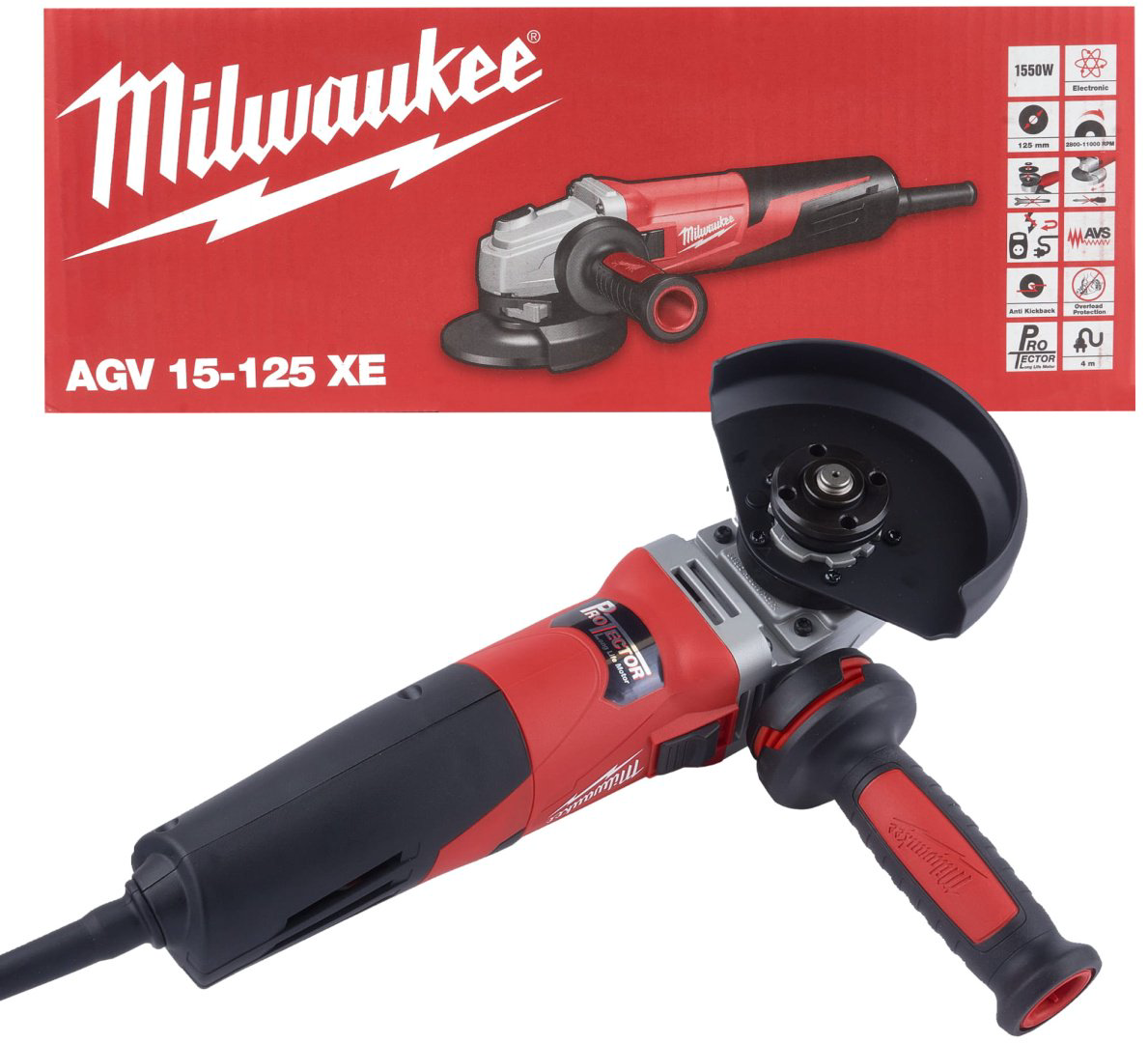 Шлифмашина угловая Milwaukee AGV 15-125XE 4933428127 купить,164890