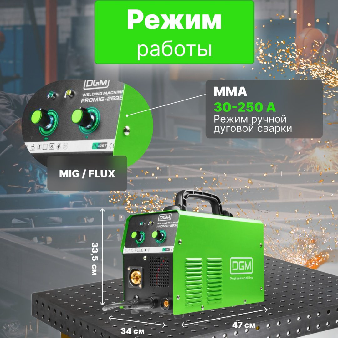 DGM сварочный инвертор PROMIG-253E (MIG/MAG) купить,NaN