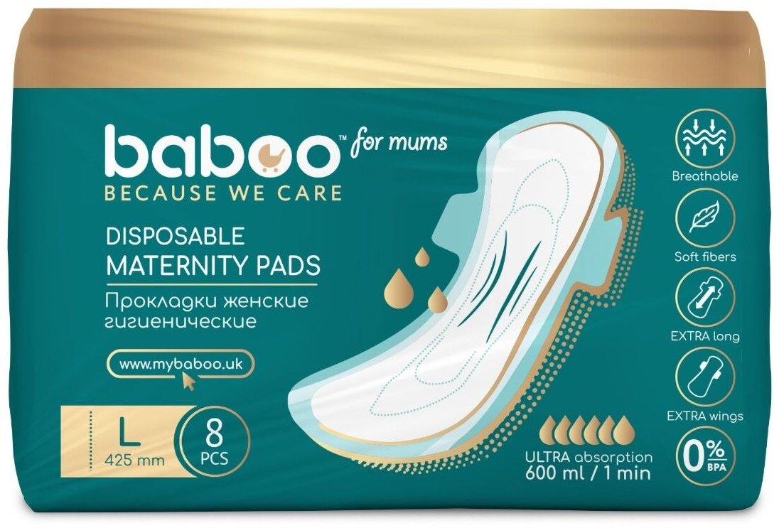 Baboo прокладки for Mums 8 шт купить,NaN