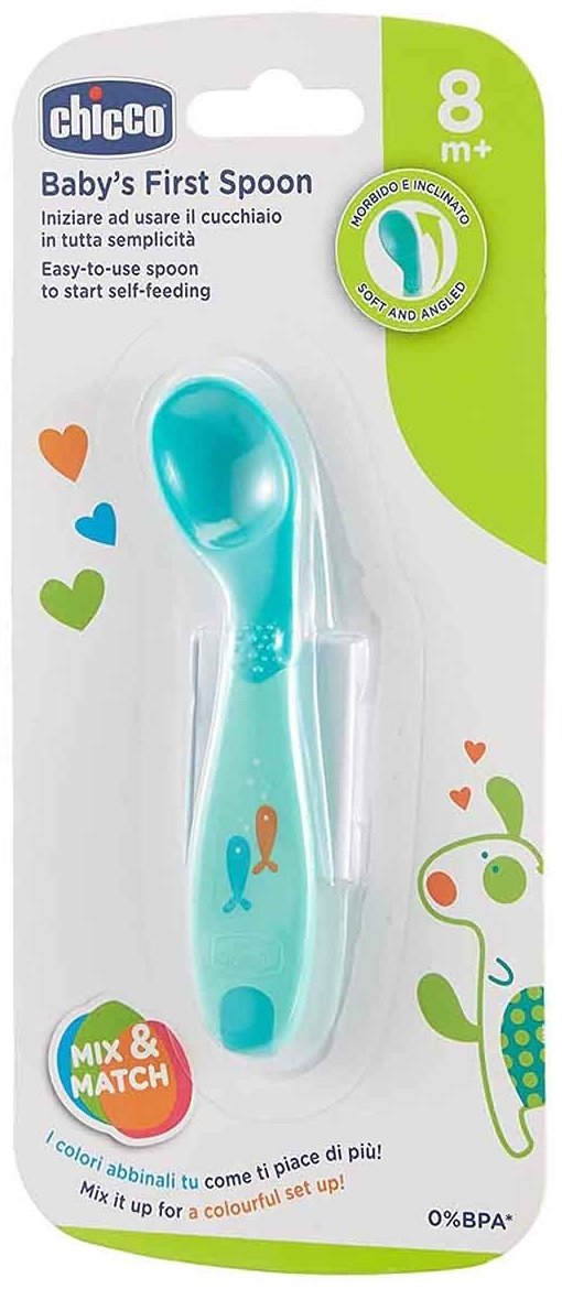 Ложка Chicco Baby's First, предметов 1 шт, голубой купить,0
