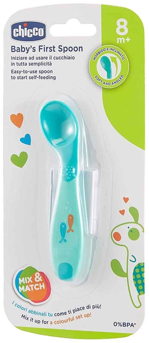 Ложка Chicco Baby's First, предметов 1 шт, голубой купить,NaN