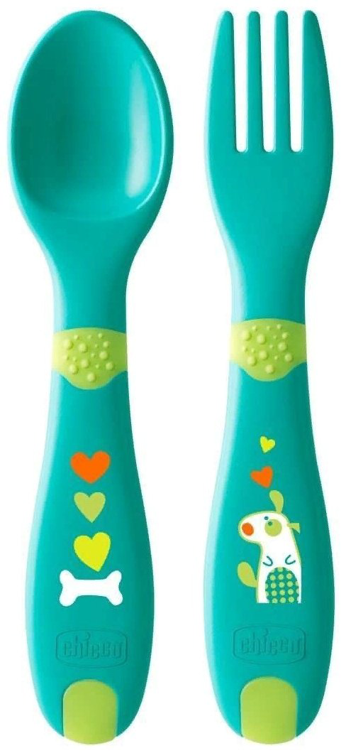 Набор Chicco FirstCutlery, предметов 2 шт, зеленый купить,NaN