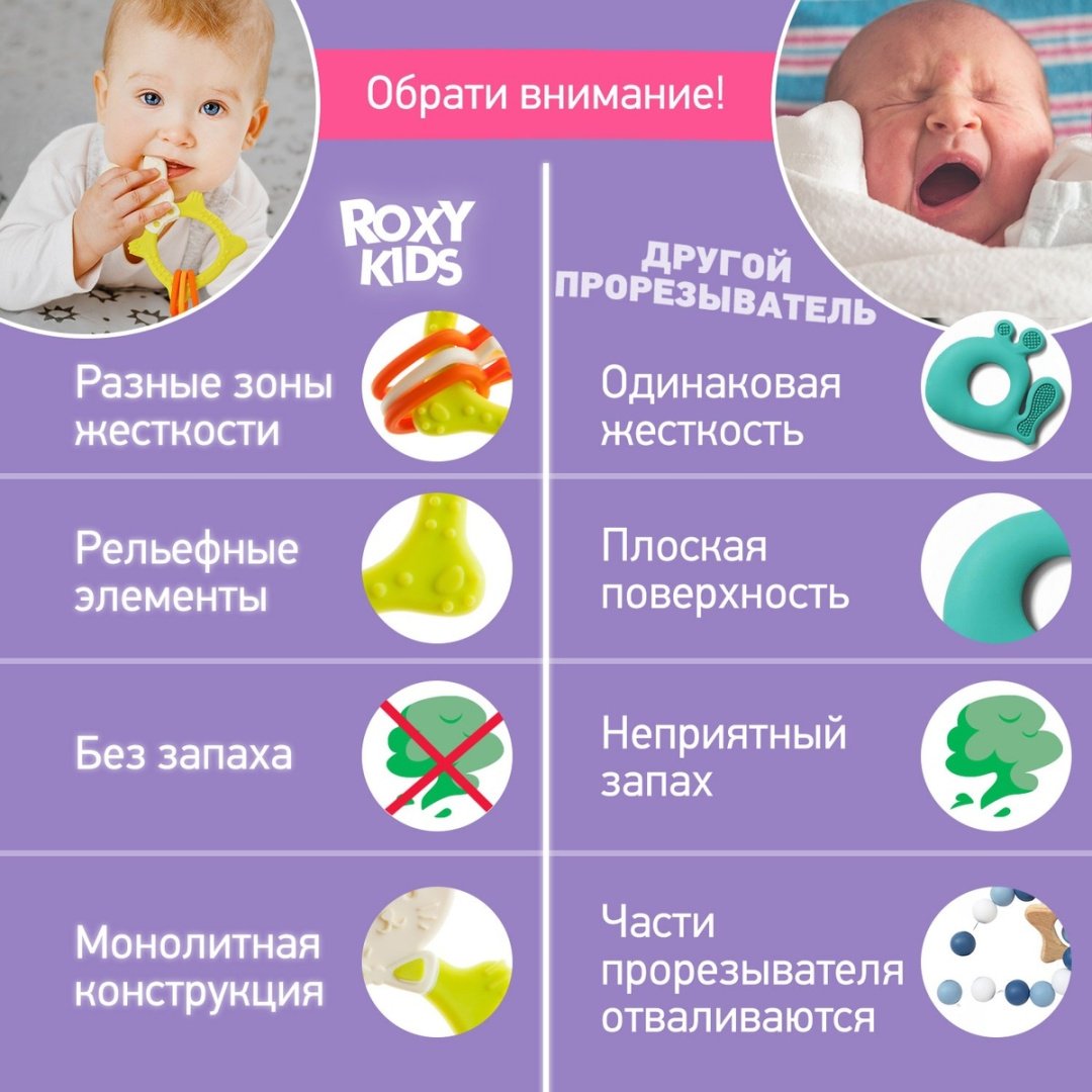 Прорезыватель ROXY RBT-001GN, 1 шт, зеленый - ForteMarket Прорезыватель ROXY RBT-001GN, 1 шт, зеленый купить,0