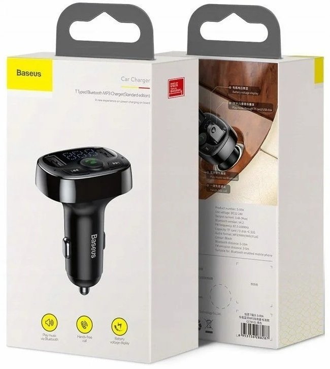 FM-трансмиттер Baseus T Typed S-09A CCTM-01/CCMT000001 черный - ForteMarket FM-трансмиттер Baseus T Typed S-09A CCTM-01/CCMT000001 черный купить,0
