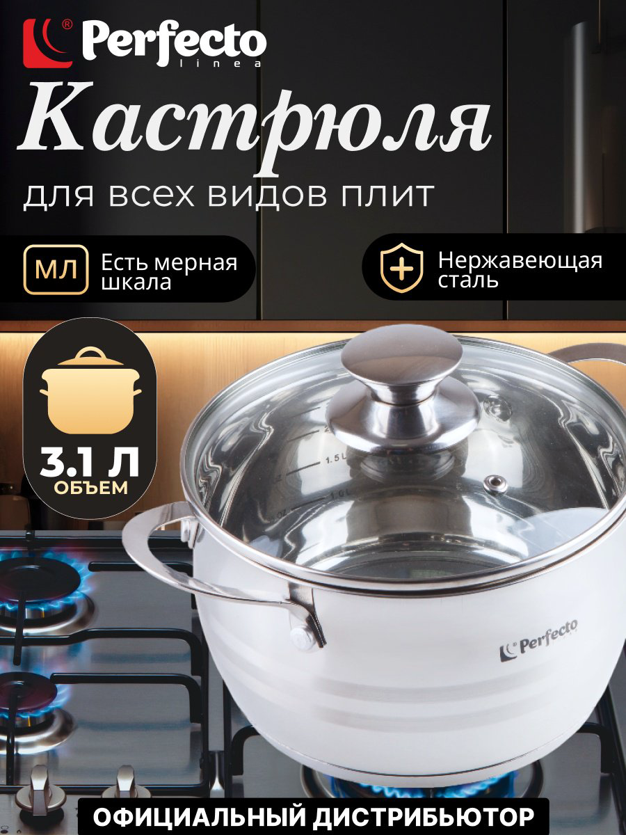 Кастрюля 3.1 л, PERFECTO LINEA ARCELIA нержавеющая сталь купить,NaN