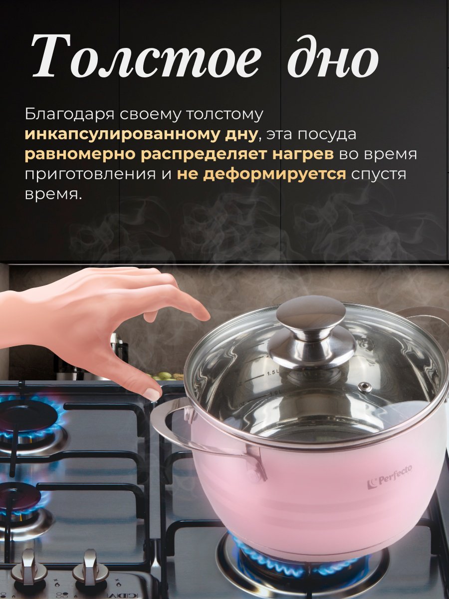 Кастрюля 3.1 л, PERFECTO LINEA ARCELIA нержавеющая сталь купить,NaN
