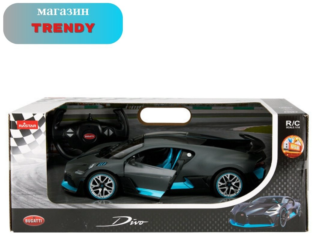 Rastar BUGATTY Divo 98000G, пластик, серый купить,NaN