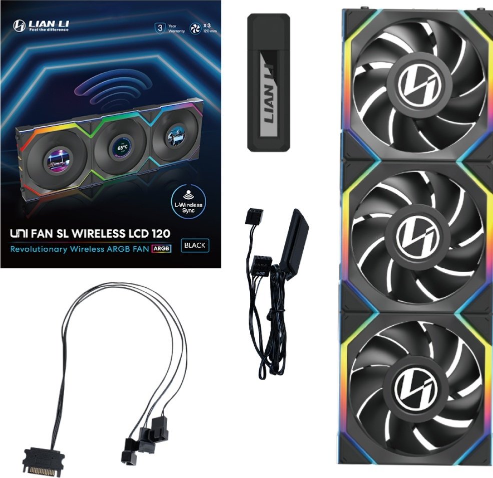 LIAN LI Uni Fan SL Wireless LCD 120 ARGB 12SLLCD1W3B