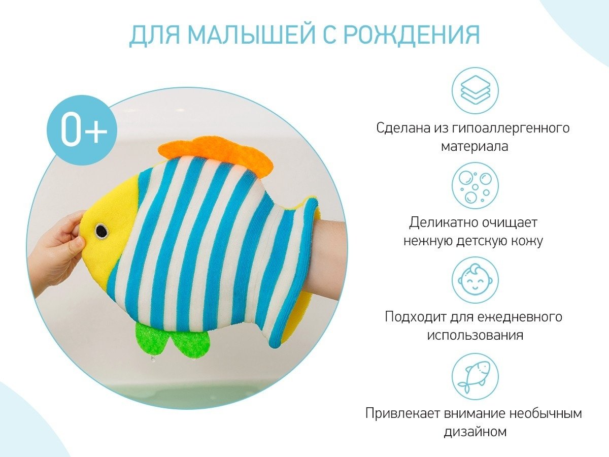 ROXY-KIDS Мочалка мягкая для купания малышей Рыбка - ForteMarket ROXY-KIDS Мочалка мягкая для купания малышей Рыбка купить,0