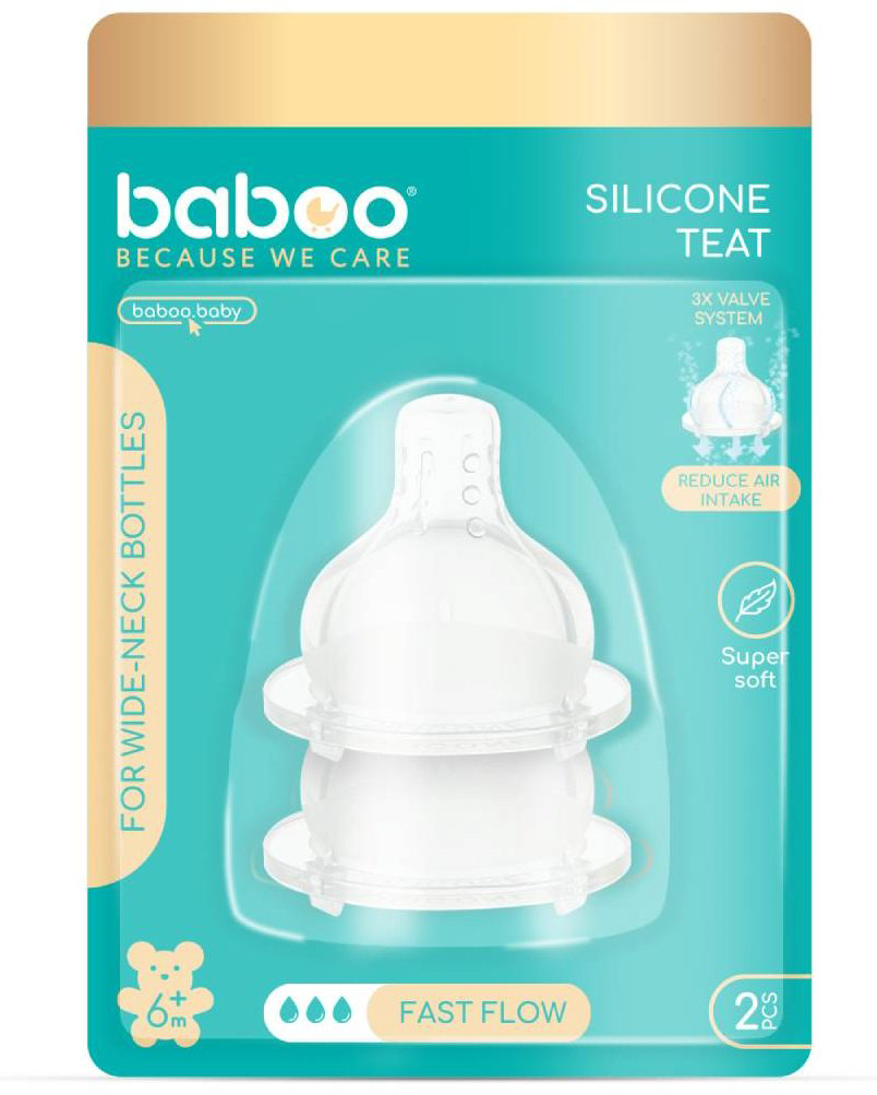 Соска для бутылочки Baboo 4-011, 2 шт купить,NaN