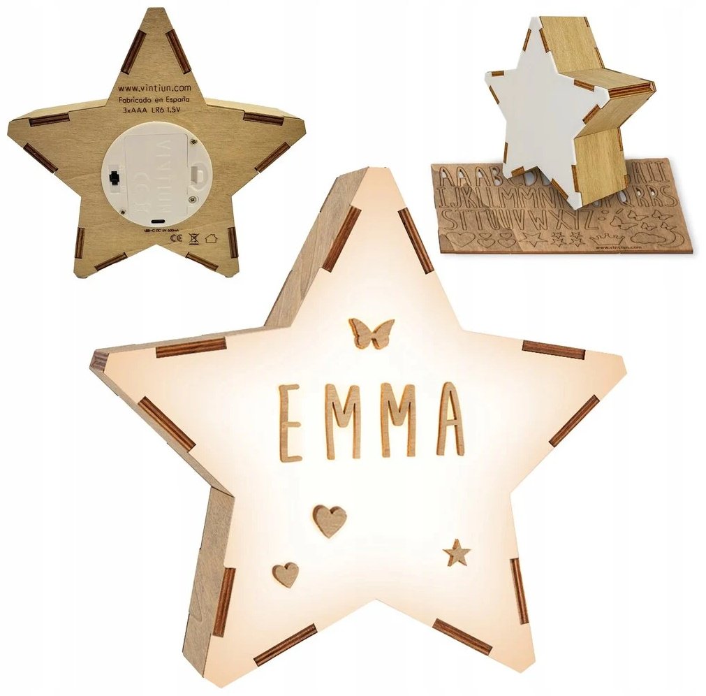 Vintuin декоративный светильник Personalized Star Lamp, дерево купить,0