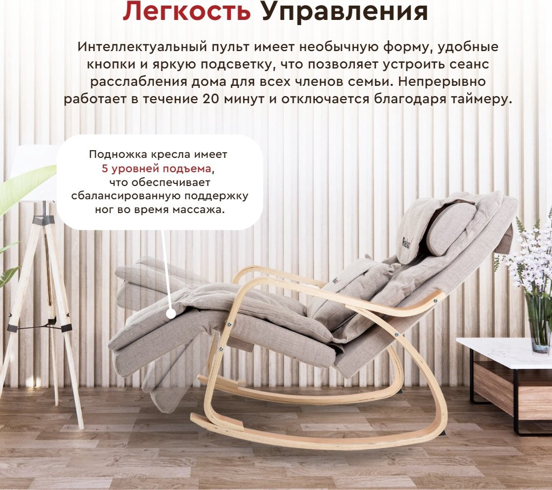 Массажное кресло-качалка RELAXY Delta до 150 кг 1 программ купить,NaN