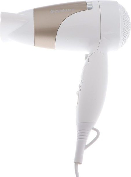 Sakura Фен Sakura SA-4040W, 1800 Вт, 2 скорости, 2 температурных режима, концентратор, бело-золотой компактный фен 1800 Вт купить,NaN