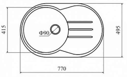 Кухонная мойка Zigmund & Shtain накладная KREIS OV 770 D, бежевый