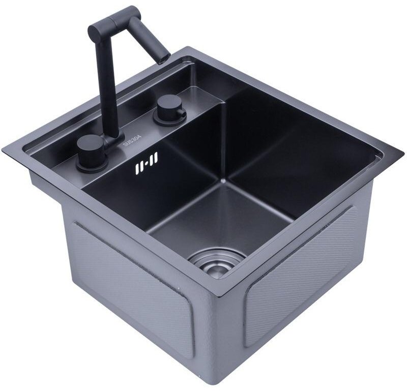 Кухонная мойка Avina HM 5050 врезная нержавеющая сталь, черный