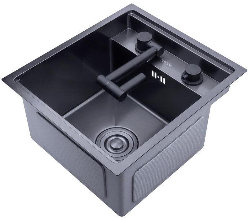 Кухонная мойка Avina HM 5050 врезная нержавеющая сталь, черный