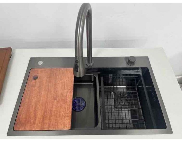Кухонная мойка HM 6846 врезная 68х48х22.5 см, нержавеющая сталь купить,NaN