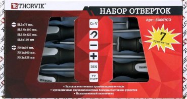 Thorvik набор отверток SDS07CO, 7 шт.