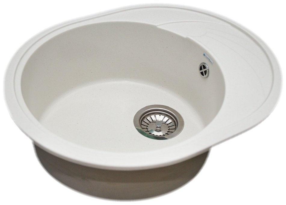 Кухонная мойка GranAlliance G-33 белый накладная 46.5х57.5х17 см, искусственный камень