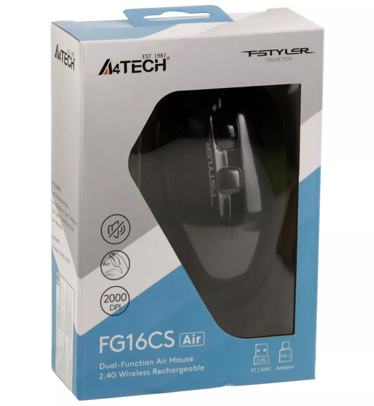 Мышь A4Tech Fstyler FG16CS Air Black USB