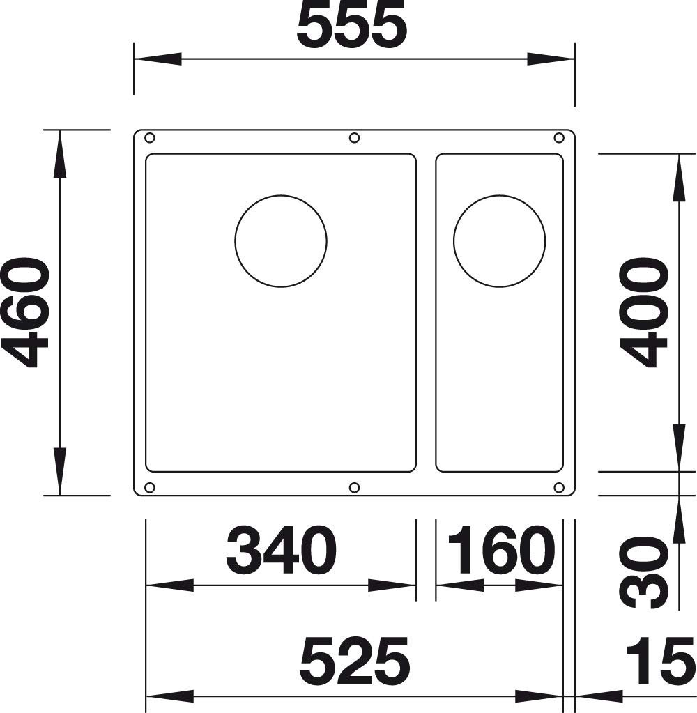 Кухонная мойка Blanco SUBLINE 340/160-U RH 523565 серый бежевый подстольная 55.5х46х19 см, искусственный гранит купить,277242