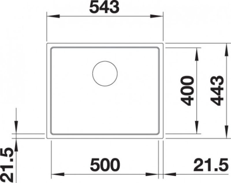 Кухонная мойка Blanco Subline 500-IF белый накладная 44.3х54.3х19 см, искусственный гранит, тон белый купить,0